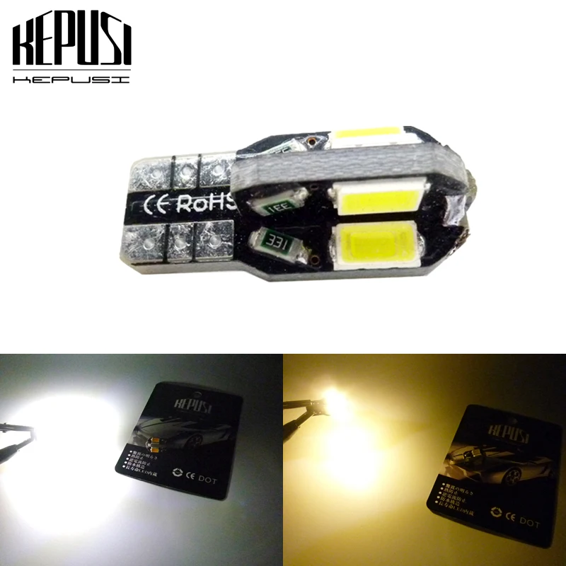 1x W5W светодиодный T10 10 SMD 5730 автомобильный светильник s 168 194 сигнал поворота номерного знака светильник Шаблоны настольная лампа 12V белый/теплый белый