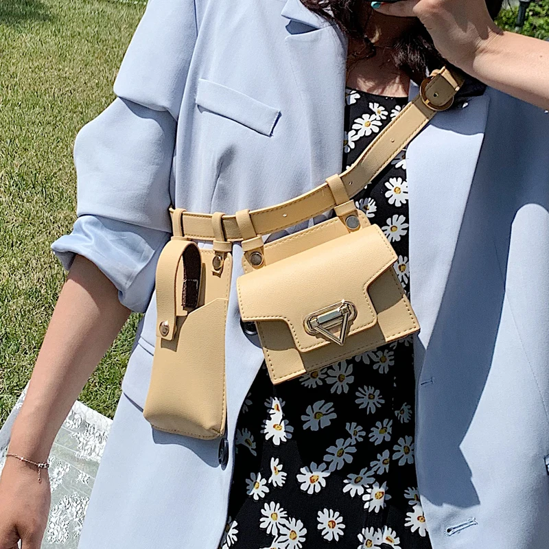 

New Design Cool Small PU Leather Fanny Packs For Women 2020 Travel Belt Bag Waist Packs Female Phone Purses Lady Chest Bags