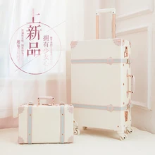 Винтажный чемодан для переноски, Жесткая Сторона, вращающаяся Спиннер, Ретро стиль, для путешествий, чемодан