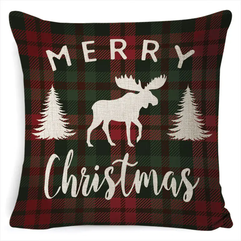 Microfine Merry Christmas Cushion Cover soft Throw Pillow Case Decorative Pillows Covers For Living Room