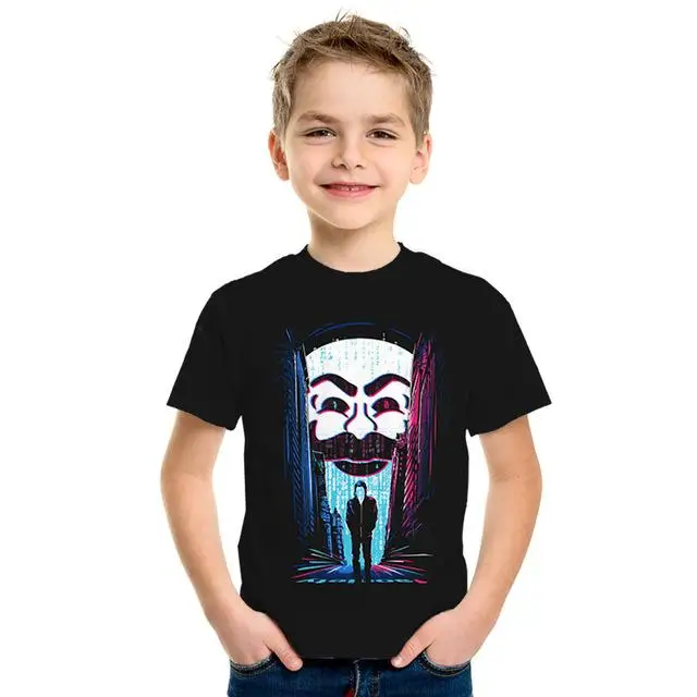 Г. Футболка с 3d принтом фильма V for Vendetta летние модные топы для мальчиков и девочек, рубашка детская одежда с принтом детская футболка - Цвет: NT-1150
