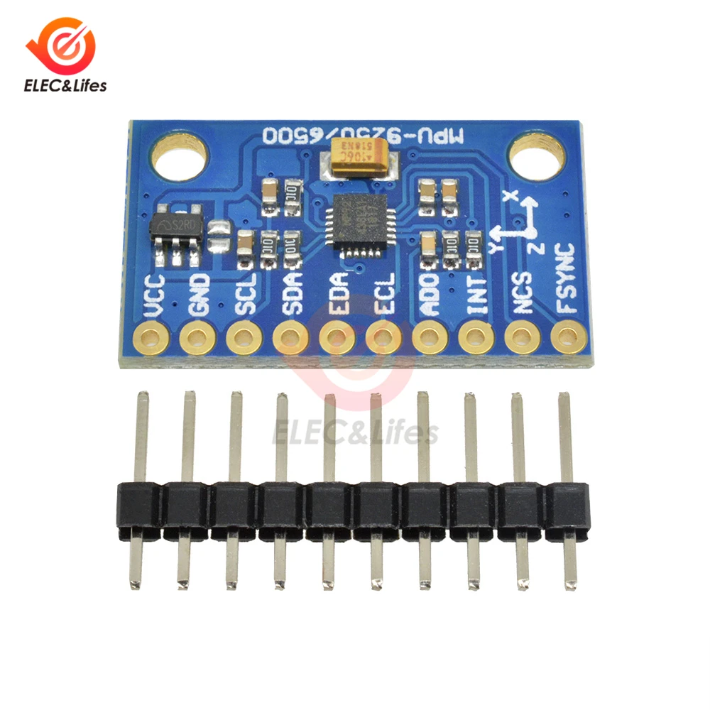 MPU-9255 2c MPU9255 трехосевой гироскоп+ акселератор+ магнитометр сенсорная плата 16 бит AD конвертер Модуль GY-9255 IIC/I2C 3-5 В