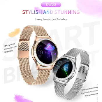 

KW20 Bluetooth Smart Watch Women Lady Clock Hours Gift Smartwatch IP68 Waterproof Heart Rate Monitor For Android IOS Phone