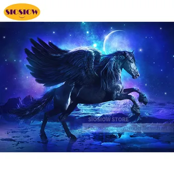 

SIOSIOW Diy 5d Diamond Painting Pegasus Horse Wings Diamond Embroidery Mythology Animal Full Square Cross Stitch Home Decoration