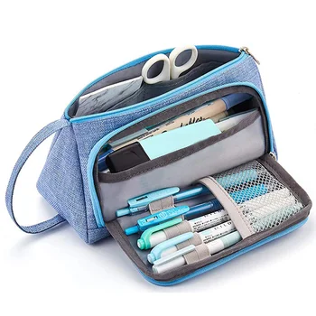 

Big Capacity Colored Linen Storage Pouch Marker Pen Pencil Case Stationery Bag Holder for Middle High School Office College Chri