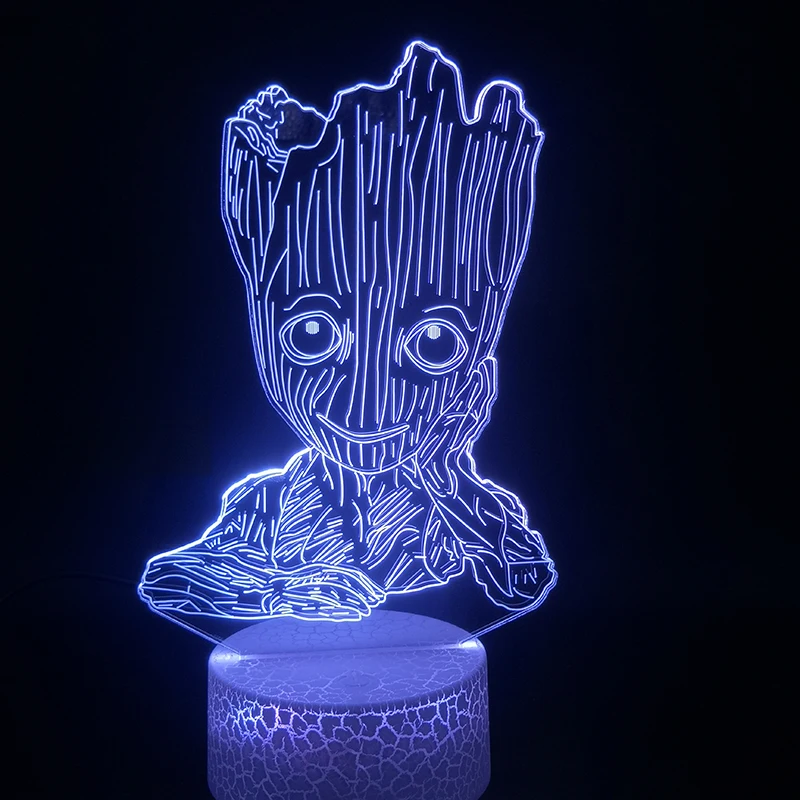 3D Lamp Guardians of The Galaxy Groot Best Present for Children for Indoor Bright Base Atmosphere Usb Led Night Light Lamp