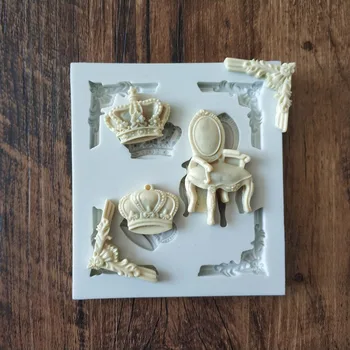 

Crown Chair Fondant Cake Silicone Mold Cookie Ice Cream Molds Biscuits Candy Chocolate Mould Baking Cake Decoration Tools K737
