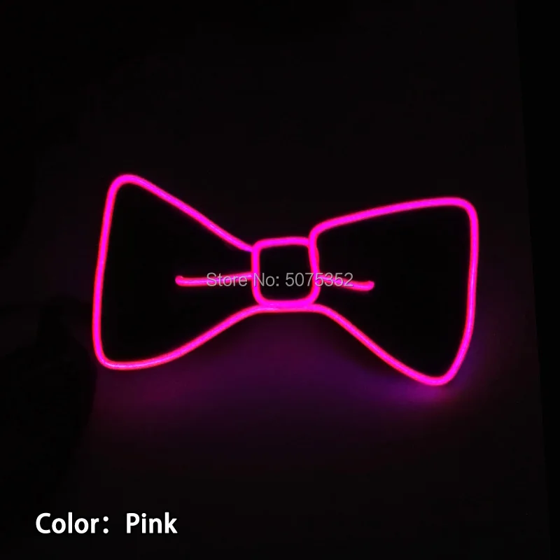 Лидер продаж EL светящийся галстук Для мужчин галстук-бабочка для мальчиков светодиодный шейный галстук неоновый Галстуки Для Свадьба День рождения Рождество Вечеринка декоративные - Цвет: Design-A Pink