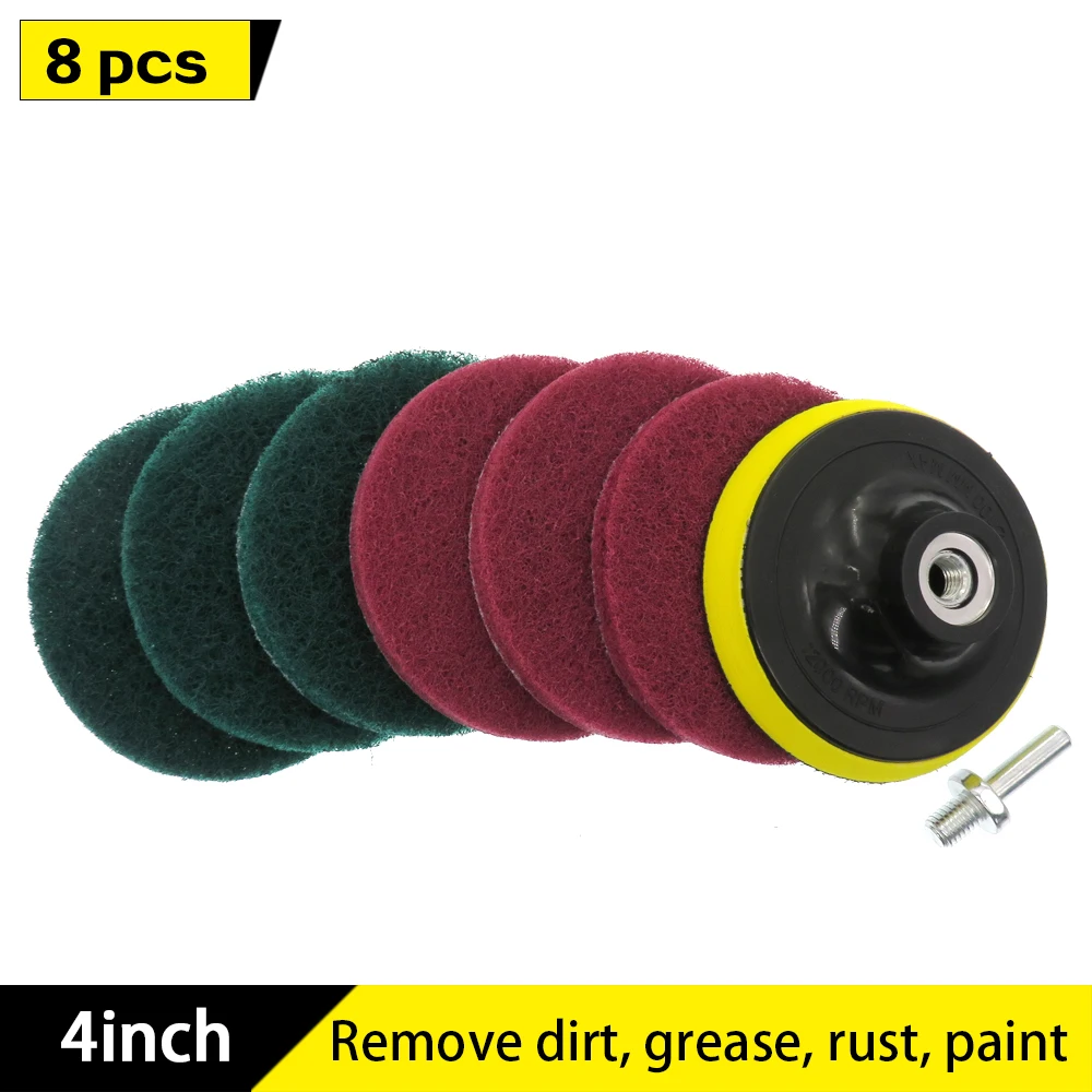 Brush Tub-Cleaner-Tools-Kit Drills-Scrubber Scrub-Pads Electric-Drill Grout-Power 8pcs