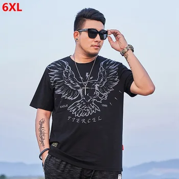 

big size of extra large summer brother, loose 260 pounds round neck short-sleeved body t-shirt, men's 6XL