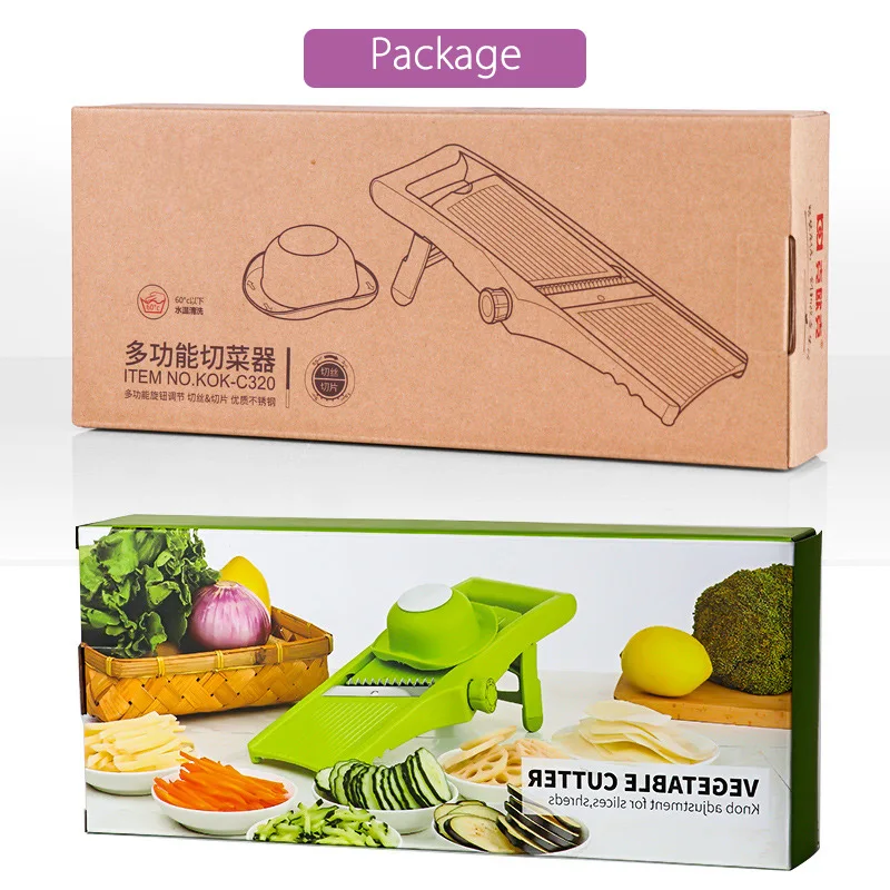 Овощерезка Mandoline Slicer Картофель фри Картофельная терка Морковь Овощечистка Регулируемая овощерезка Кухонные принадлежности