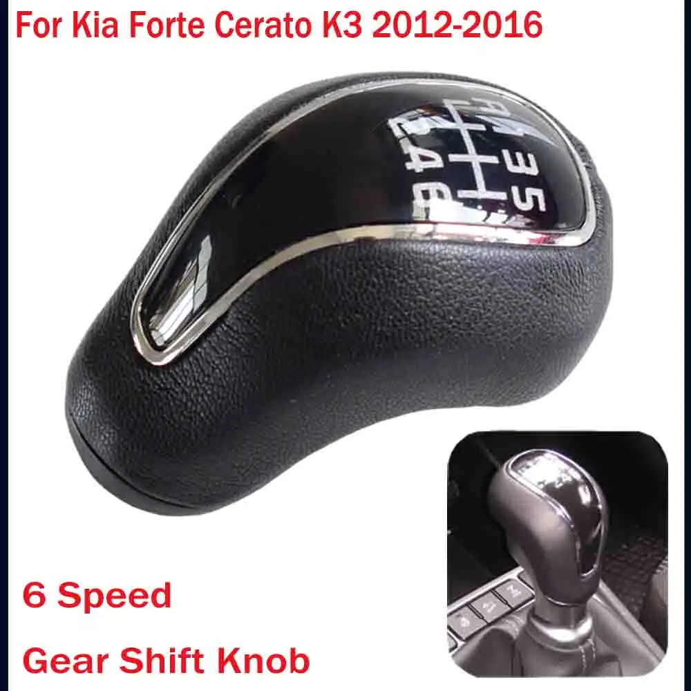 Ручка переключения передач рычаг переключения передач для Kia Forte Cerato K3 2012- черный кожаный автомобиль 6 скоростей ручной автомобильный Стайлинг
