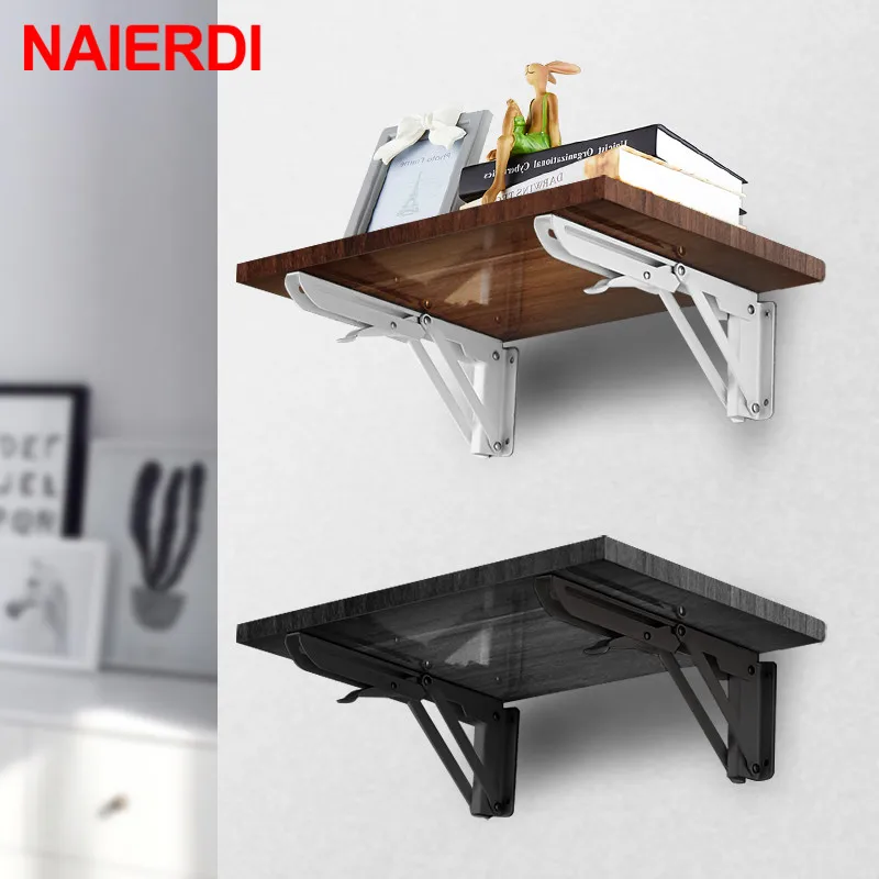 YHBZ Soportes De Estante Plegables Negros, Soporte De