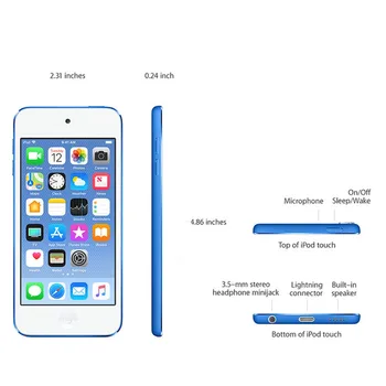 

Used Apple Ipod Touch 6 MP3/4 4.0 Inches Touch Screen Built-in Speakers 16/32/64/128GB Music Video Play with FM E-book