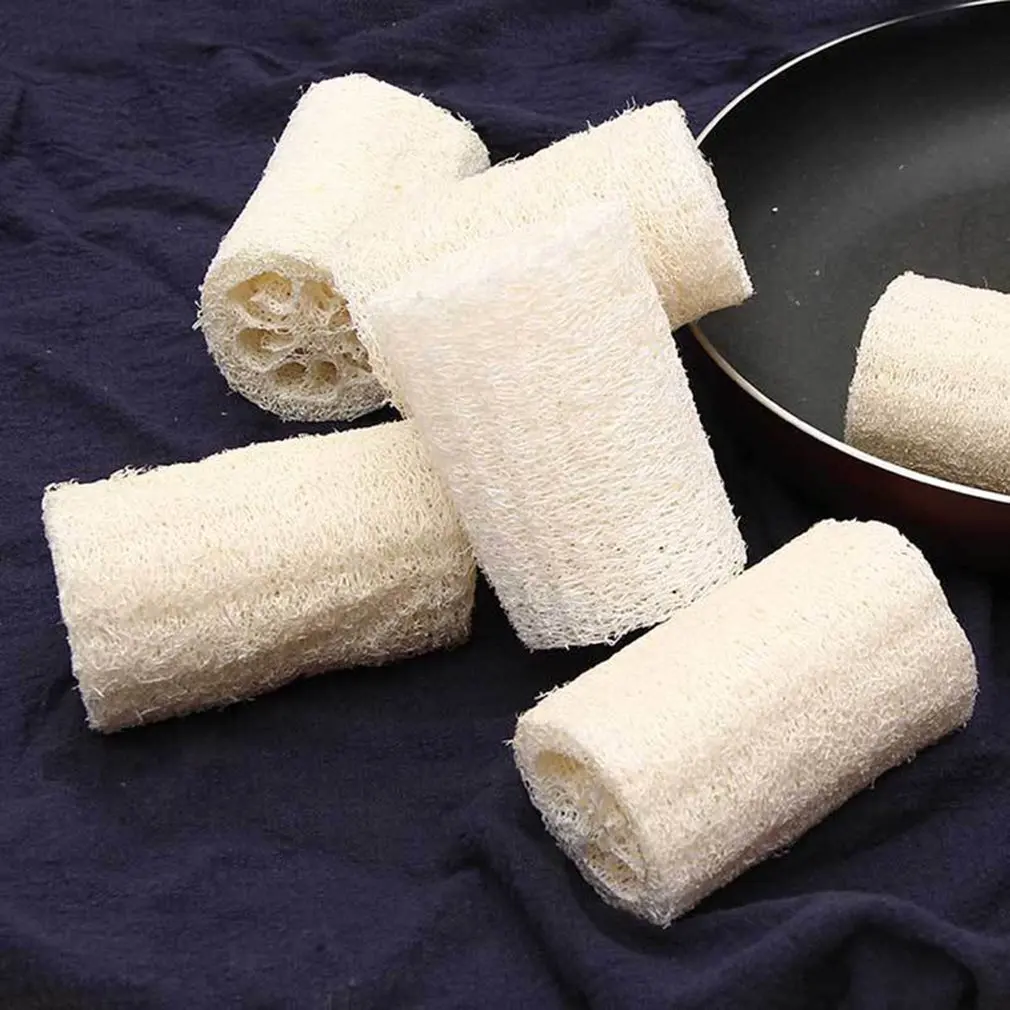 6 шт./компл. Органическая мочалка Loofah Spa отшелушивающая натуральная губка для