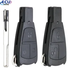 3 botão estilo antigo para benz mercedes c180 1998-2004 w202 remoto carro chave do escudo design inteligente chave fob capa caso com lâmina