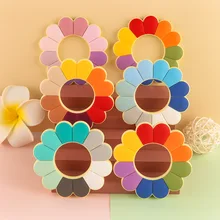 Anneau de dentition en Silicone multicolore sans BPA, 1 pièce, motif de fleurs, perle molaire, jouet décoratif 