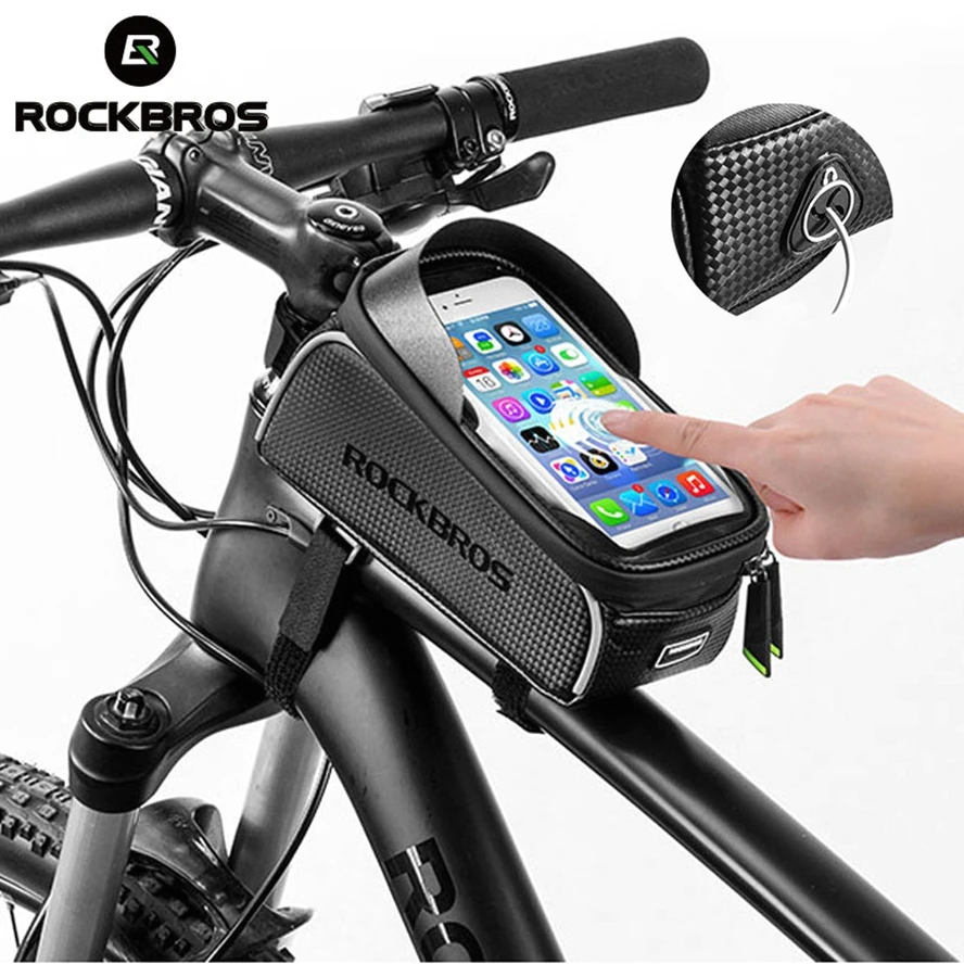 ROCKBROS-Bicycle-Bag-Waterproof-Touch-Screen-Cycling-Bag-Top-Front-Tube-Frame-MTB-Road-Bike-Bag