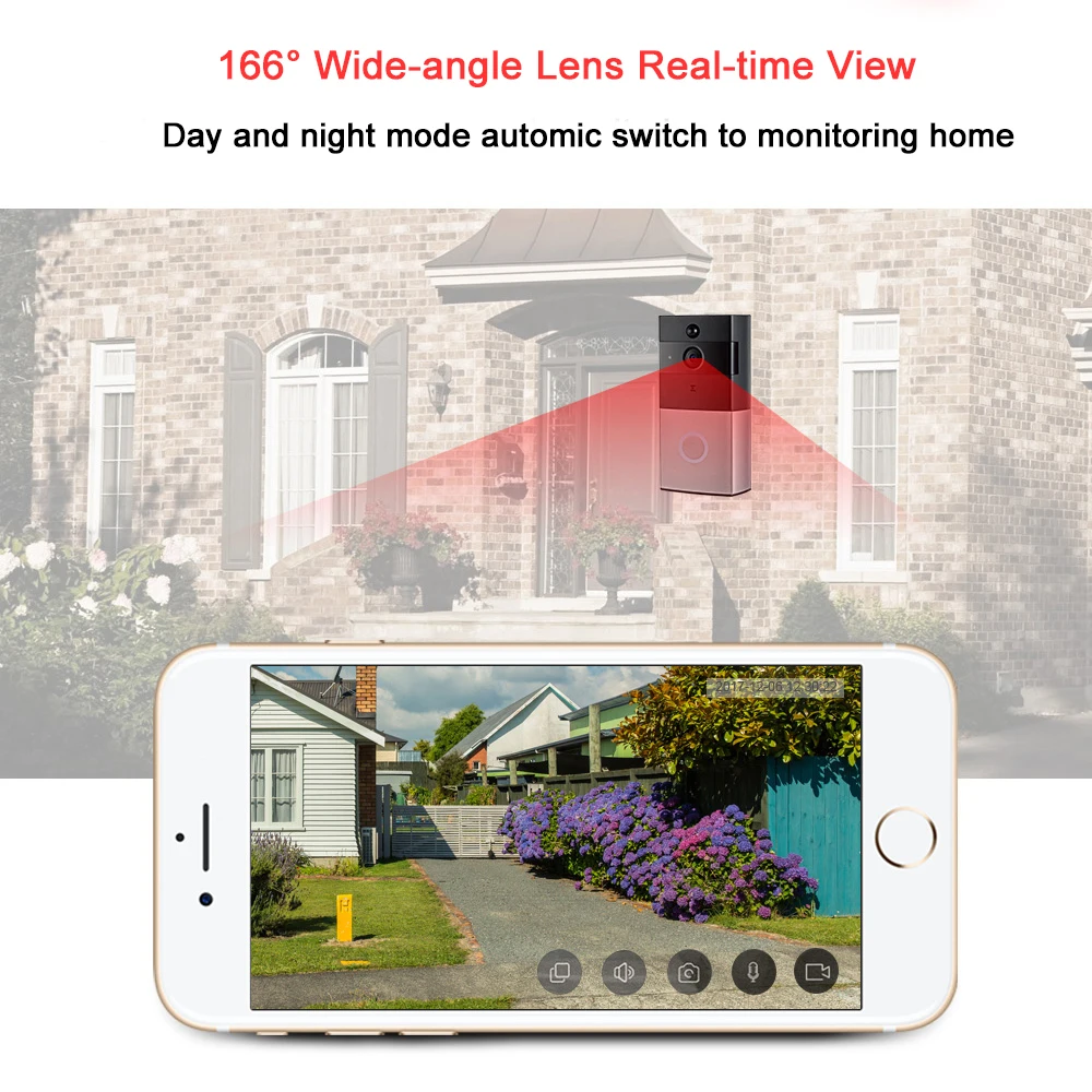KERUI Wireless Door Bell Intercom Video Doorbell 1080P Security Camera Two-Way Audio Memory Card Smart Wifi Video Doorbell