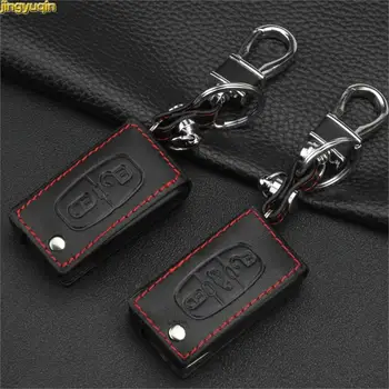 

Jingyuqin 2/3 BTN Car key Leather Case Cover for Peugeot 207 307 308 407 807 for CITROEN C2 C3 C4 C5 C6 Floding Flip Key Styling