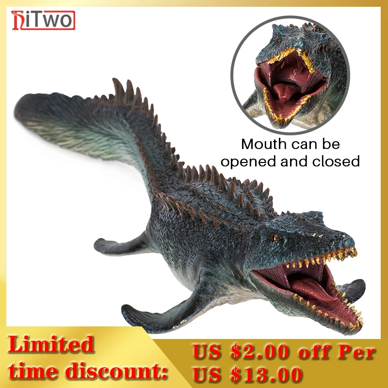 HiTwo Prehistoric Jurassic Savage Animals Mosasaurus Action Figures Sealife Model PVC High Quality Cognition Toys Gift For Kids