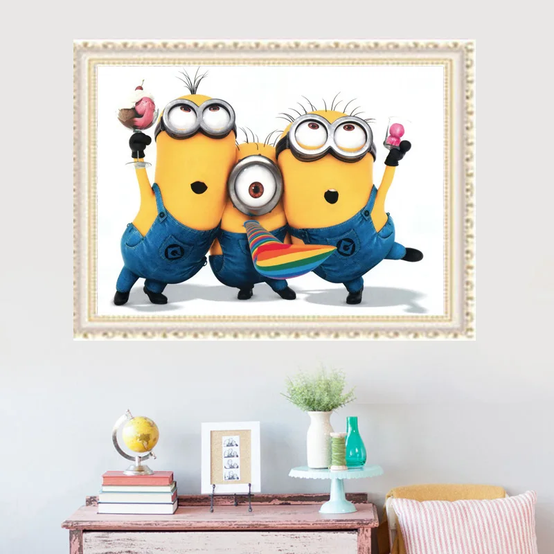 

Diamond Painting Full of Crystals Small Yellow People Cartoon Children Anime Series Posted Rubik's Cube round Diamond Cross Stit