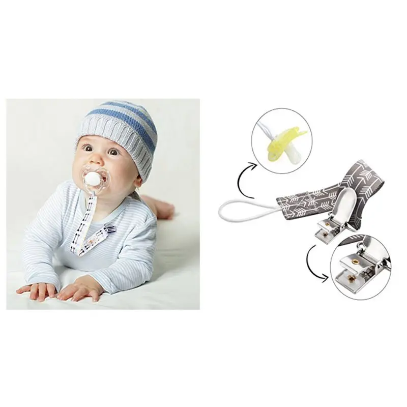 4Pc Dummy Clip Baby Kid Soother Clip Chain Holder Strap Pacifier Modern Design