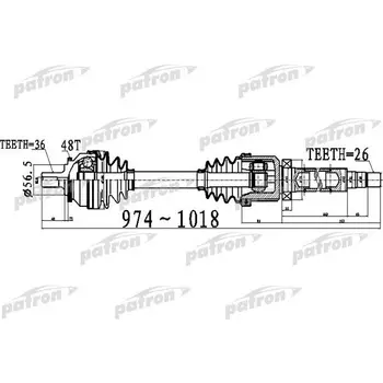 

Axle front axle right 36x974x56,5x26 ABS: 48T VOLVO S60 I