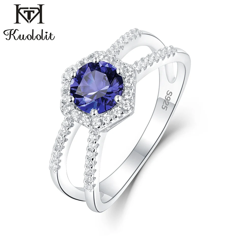 Tanzanite Куололит, танзанит, драгоценный камень, кольца для женщин, твердые, 925 пробы, серебро, гипербола, кольцо для свадьбы, романтические подарки, хорошее ювелирное изделие - Цвет камня: Tanzanite