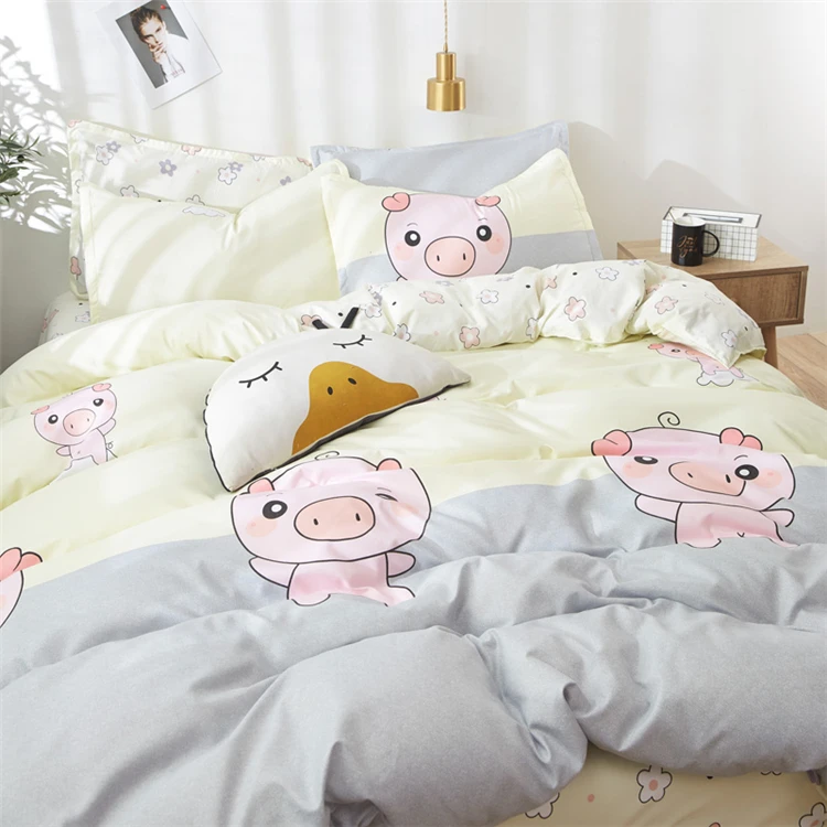 JDDTON классический Комплект постельного белья Happy Pink Pig постельное белье пододеяльник набор AB боковая Кровать Простыня Набор наволочка BE068