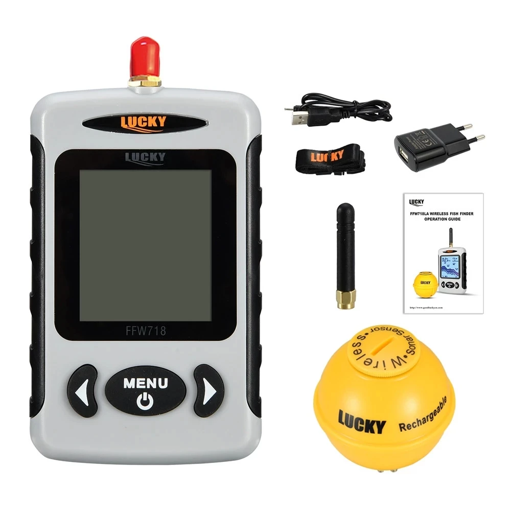Lucky FFW718& FFW718LAB Wireless Portable Fish Finder 45M/145FT Sonar Depth Sounder Alarm Ocean River Lake