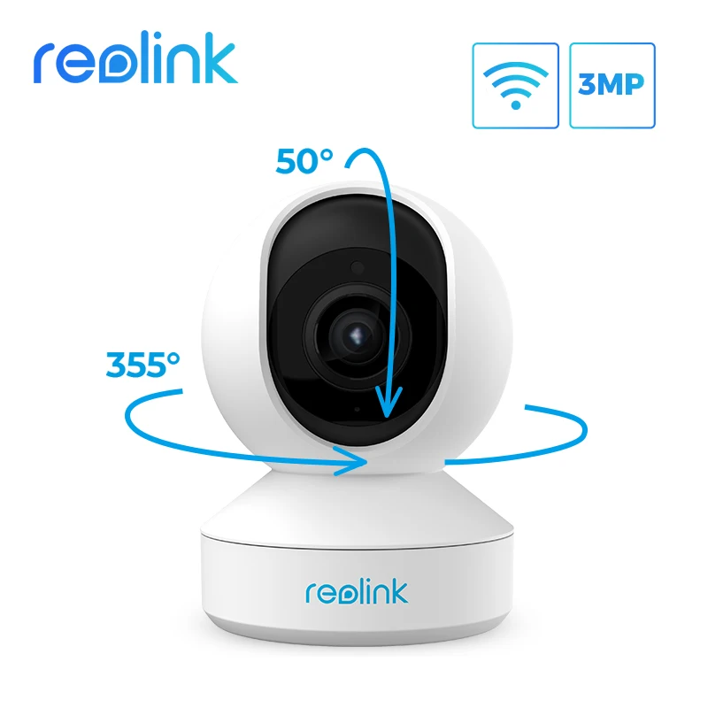 SUPER DEALS! Reolink Indoor IP camera wifi 3MP Super HD Pan&Tilt 2-Way Audio 24/7 Recording Motion Detection Smart Home Cam for Baby Nanny E1