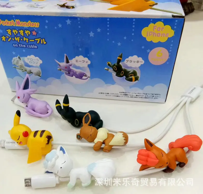 

Cartoon Elf Phone Charger USB Cable Protection Sleeve Tea Friends Rim of a Cup Hanging Decoration 6-Blind Box