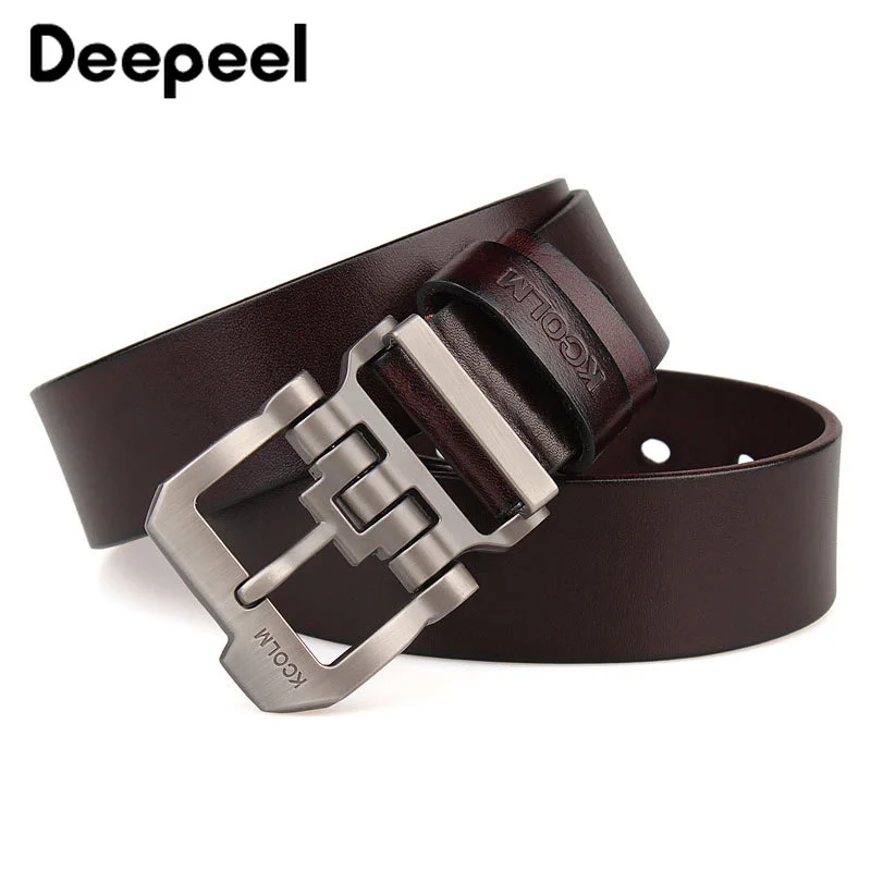 Deepeel 1 шт. 3.8X105-145 см высококачественные роскошные дизайнерские ремни для мужчин, модные формальные пряжки, первый слой воловьей кожи, ремень, подарки