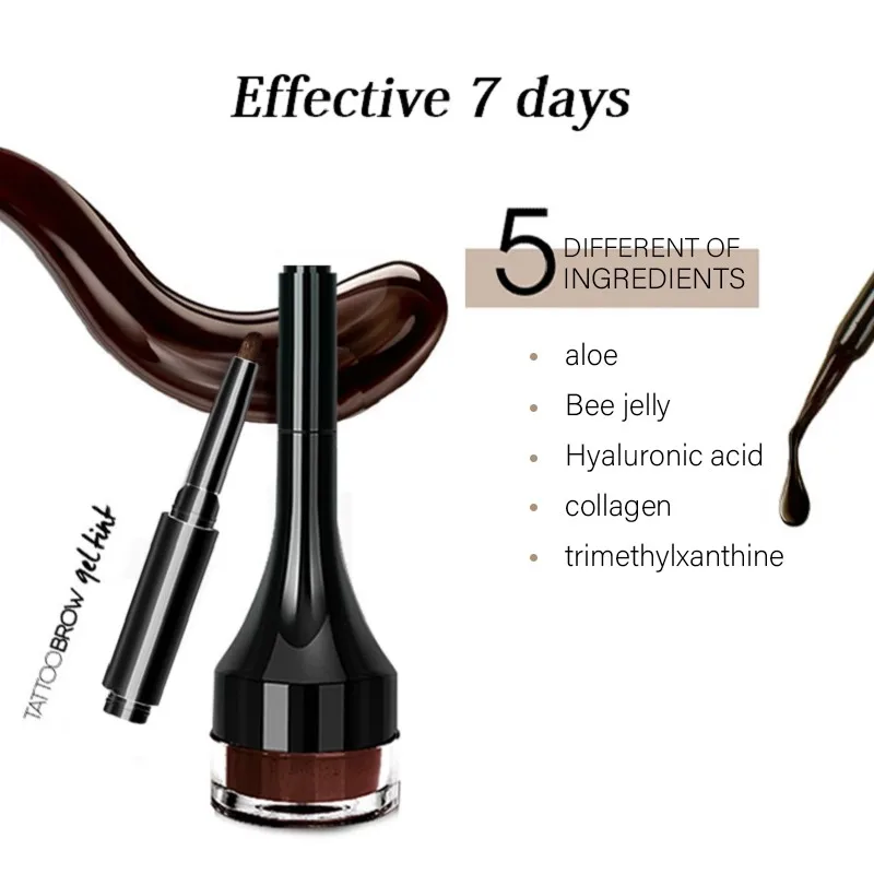HOT New Tattoo Eyebrow Gel Super Lasting 7 days Peel Off Natural Eyebrow Tint Eyebrows Enhancer MKXJ