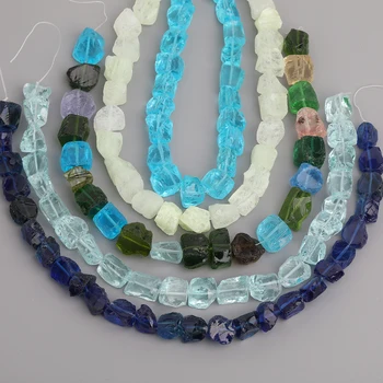 

Light Blue Quartz Crystal Glass Nugget Loose Beads Pendant Jewelry ,Nugget Glass Stone Beads Fashion Necklace Making For Her