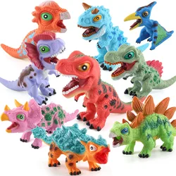Juego de dinosaurios de goma suave para niños, juguete de animales de simulación, tiranosaurio pequeño