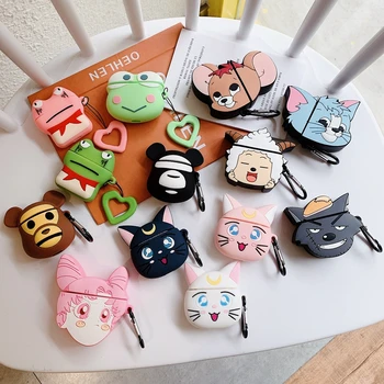 

Wireless Earbuds Case For Airpods 1 Airpods 2 3D Cartoon Cute Frog Bluetooth Earphone Protective For Airpods 2 1 Headphone Case