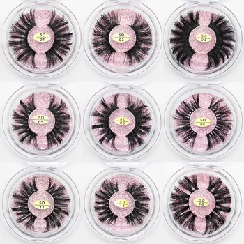 

30/50 Pairs 25mm False Eyelashes 5D Mink Lashes Handmade Dramatic Lashes Cruelty Free Mink Lashes Wholesale Free Custom Logo