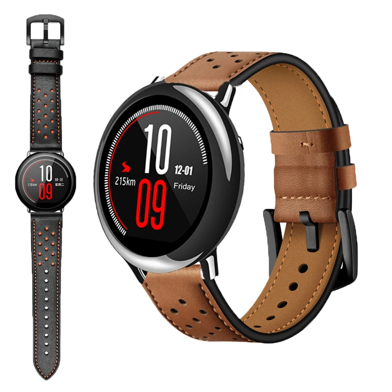 Браслеты из натуральной кожи для Xiaomi Huami Amazfit Stratos 2/amazfit Pace/galaxy watch 46 мм, ремешок для часов, умный Браслет