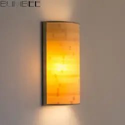 Японская сплошная деревянная стена лампа татами спальня прикроватная лампа коридор светодиодный настенный светильник Креативный новый