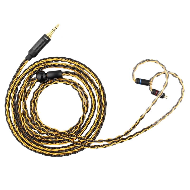 TRN T1 8 Stroke Headphone Upgrade Cable Gold Plated Silver Plated Mixed 268 Wire Stereo o Cable MMCX 