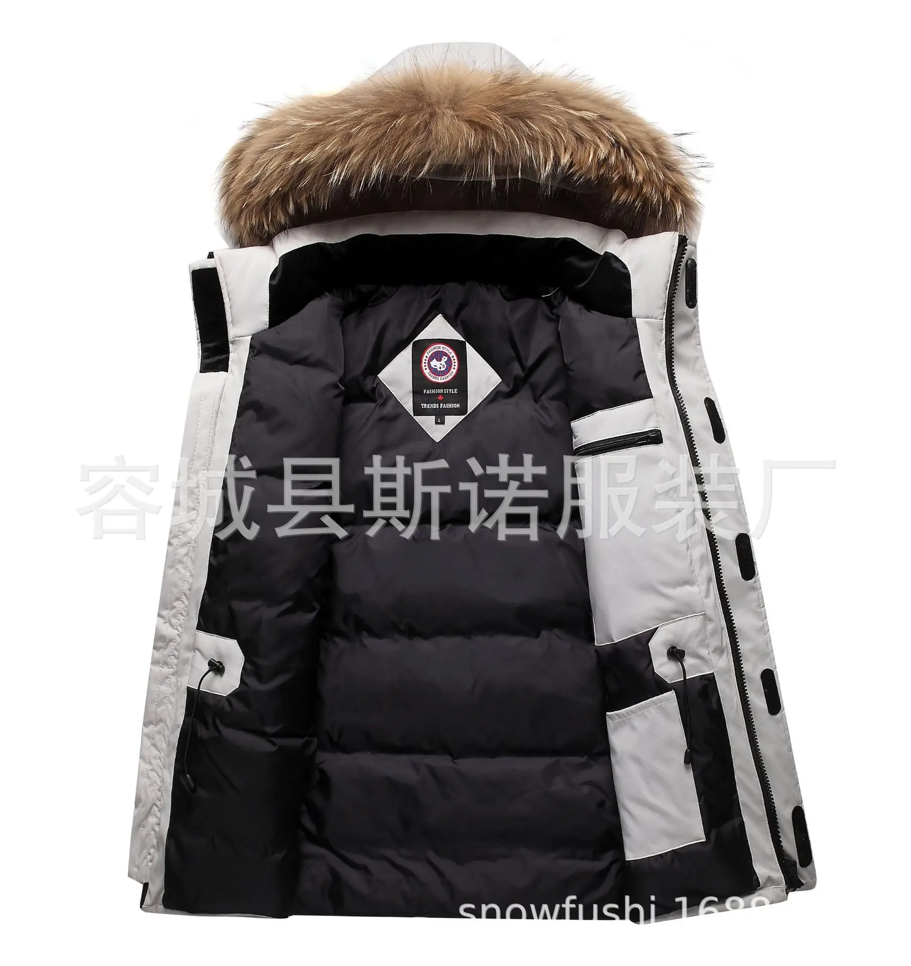 Стиль мужской пуховик Зимнее плотное пальто пуховик мужской