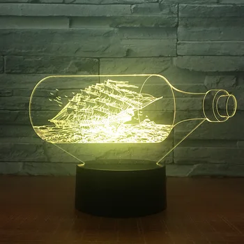 

[Seven Neon]Colar Bottle Wish Bottle Wine Bottle Acrylic 7Colors Desk Lamp 3D Novelty Led Night Light Millennium Falcon Light