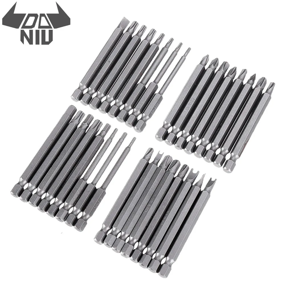 

DANIU 32pcs 75mm Screwdriver Bits Set Hex Star Spanner Tri Wing Screwdriver Bit Kits Tool Set
