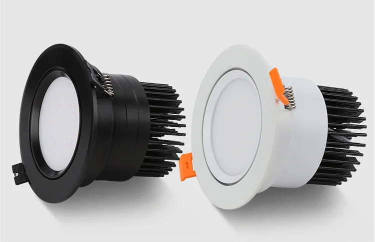 Dimmable LED COB Spotlight Ceiling lamp AC85-265V 5w7w9w12w15w Aluminum recessed downlight round led panel light Indoor lighting