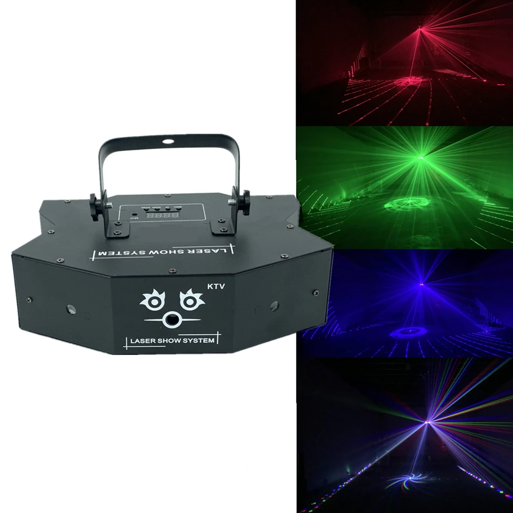 Лазерный светильник RGB 3 в 1 полноцветный луч dj эффект проектора сканер 24in1 рисунок