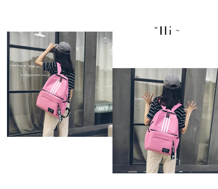 Напрямую от производителя продажи школьная сумка, коллежд студент Универсальный тенденция полосатый рюкзак Для женщин корейско-Стиль стиль холст B