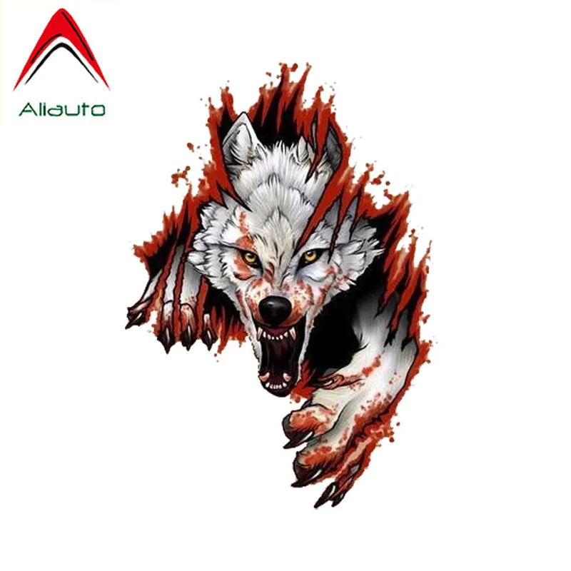 Aliauto Funny Angry Wolves Car Stickers PVC Decal for Volkswagen Passat B5 B6 Golf 4 5 6 7 Tiguan Jetta Mk6 Polo 11cm*15cm | Автомобили и