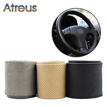 

1Set Car steering wheel cover Leather Hand stitching For MG Mercedes BENZ W204 CLA GLA W176 W204 Subaru Forester XV Accessories